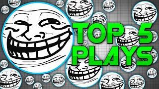 Agar.io - TOP 5 AMAZING AGARIO PLAYS! (Agario/Agar.io)