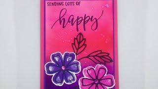 Stampin Up Blending Brushes with Pretty Perennials Stamp Set.