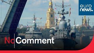 Vladimir Putin leads Navy Day celebrations in Saint Petersburg