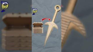 DO NOT THROW IT AWAY! How to make KUNAI MINATO from cardboard Kunai MINATO from a pizza box #Shorts