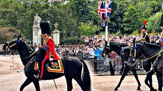 King's Birthday: King Charles Rides on HorseBack to Palace with Prince William and Princess Anne