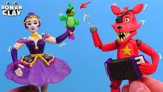 Glamrock Ballora and Rockstar Foxy ► FNAF Animatronics with Clay | Roman Clay Tutorial