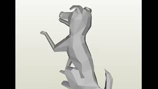 paper Dog pdo papercraft Pepakura Model