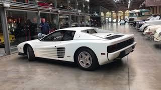 Starting a Ferrari Testarossa at Classic Remise Berlin