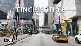 Driving Downtown - Cincinnati Ohio 4K HDR - USA