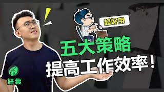 5種策略，大幅提升職場工作效率！| 每天最重要的2小時 【好葉】