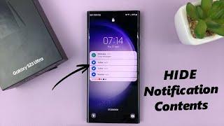 How To Hide Notification Contents On Lock Screen Of Samsung Galaxy S23's