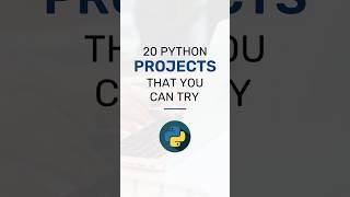 20 Python Project Ideas You Can Try - Beginner to Advanced  #coding #shorts