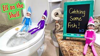 Elf on the Shelf Fishing in the Toilet!! Day 20