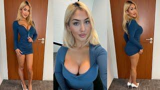 Selina Office Crush | NEW Tight Risky Dresses, Walking in the Office in Mini Dress | Selina Amy