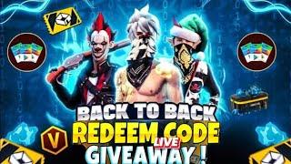 FREE FIRE LIVE GIVEAWAY CUSTOM ROOM || FF LIVE REDEEM CODE GIVEAWAY