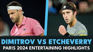 Grigor Dimitrov & Tomas Martin Etcheverry Entertaining Match  | Paris 2024 Highlights