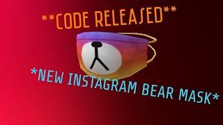 ROBLOX *NEW* INSTAGRAM BEAR MASK **CODE RELEASED** ROBLOX PROMO CODE 2020 FEBRUARY