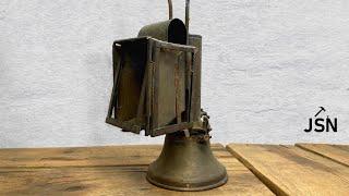 Restoration of a very rusty acetylene lantern from 1940 - ASMR 4K DIY