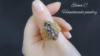 Beads Jewelry Making Tutorial Beautiful Ring Красивое Кольцо из бисера и бусин своими руками #diy