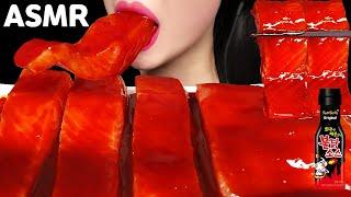 ASMR SALMON SPICY FIRE CHICKEN SAUCE 불닭소스 연어회 먹방 EATING SOUNDS MUKBANG NO TALKING