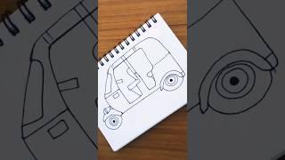 How to draw auto rickshaw | Auto Rickshaw drawing | Easy vehicle drawing #autorickshaw #art #auto