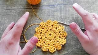 Ажурный круглый мотив кручком  № 2. Crochet round patterns free