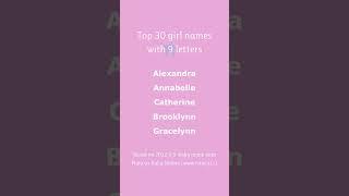 Top 30 girl names with 9 letters