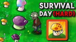 Plants Vs. Zombies Challenge - Survival Day (Hard) With ONLY Mushrooms!