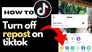 How to turn off repost on tiktok | How to hide repost on tiktok | How to disable repost on tiktok