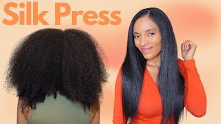 Silk Press Curly To Straight | Long Heat Trained Natural Hair