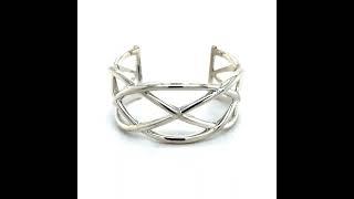 TIFFANY & CO ESTATE LARGE CELTIC KNOT CUFF BRACELET 7.5" MEDIUM SILVER TIF364