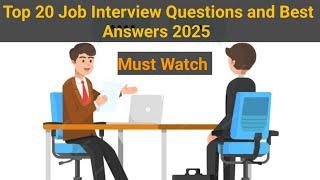 Top 20 Job Interview Questions and Best Answers - English Speaking Conversation#jobs