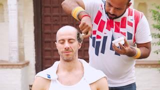 ASMR Reiki Master Outdoor Head Shave With Massage | Peaceful Indian Barber Experience