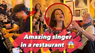 I was playing playing TITANIC in a restaurant when suddenly an AMAZING SINGER starts to sing!! 