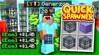 This *FIVE MINUTE* SPAWNER FARM makes you RICH in Minecraft SKYBLOCK | Minecraft SKYBLOCK SERVER #3