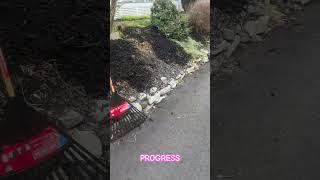 PROGRESS MULCHING GARDENS #perennialgarden #mulching #maine #river