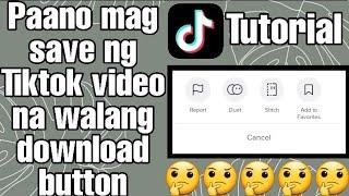 Paano mag save ng Tiktok video na walang download button||Tagalog Tutorial