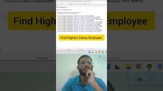 Find Highest salary Employee using stream api| java 8 | java