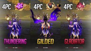 Cyno Artifact Comparison Which One Is Better 4Thundering,4Gilded or 4 Gladiator !!!