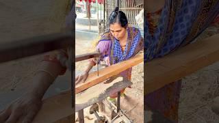 See a woman's woodcutting skills.#shortsfeed #woodworking #natok