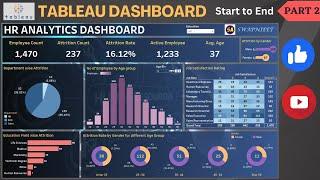 Tableau Dashboard from Start to End (Part 2)| HR Dashboard | Beginner to Pro | Tableau Project