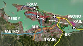 Overview of All the Public Transit Lines in Todos Santos (Cities: Skylines 1)