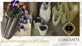 Conrete Flower Vase made of sheets / towels cheap & easy do it yourself [DIY / How To]