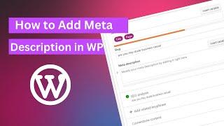 How to add meta description in wordpress homepage | w3 army