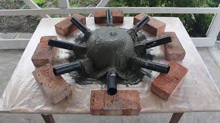 Planter their hands. Planter of cement. Master Class.