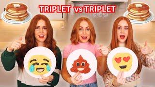 TRIPLETS PANCAKE ART CHALLENGE!!!