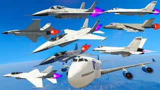 GTA V: P-996 LAZER Jet USS LUXINGTON Airplanes Best Extreme Longer Crash and Fail Compilation