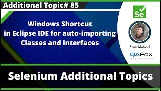 Windows Shortcut in Eclipse IDE for Auto-importing Classes and Interfaces