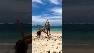 Stretching by the ocean (surfer looks at my splits) #yoga #stretching #flexibility #splits #ocean