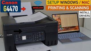 Canon Pixma G4470 Setup For Windows Laptop / Mac, Wireless Print & Scan Test.