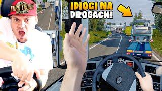 IDIOCI NA DROGACH NA SERWERZE 4000 LUDZI *chyba dostanę bana szybko też*  Euro Truck Simulator 2 MP