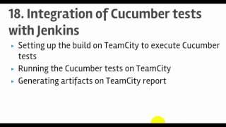 Lecture 18 : Integration of Cucumber and Selenium tests with Jenkins server in Java