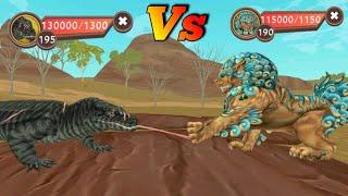 wildcraft Megalania (komdo dragon) New boss Vs Foo dog  who is powerful 