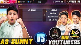 Free Fire Top 4 Youtubers Vs GodSunny4 Vs 1 - Free Fire India